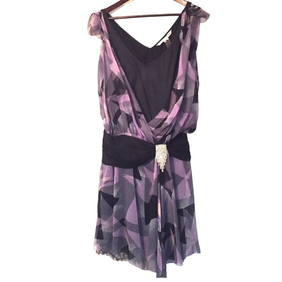 Diane Von Furstenberg Dresses & Skirts - Diane Von Furstenberg purple silk Tanner dress with crystal accent size 2